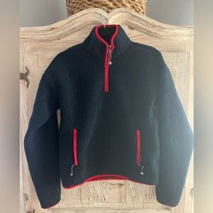 Brooks Brothers Navy and Red Women’s Half Zip Fleece Size Small